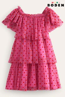 Boden Heart Tiered Tulle Dress