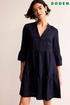 Boden Blue Sophia Linen Short Dress (494092) | kr1,428