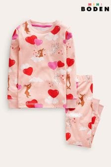 Boden Snug Long John Bunny Heart Pyjamas