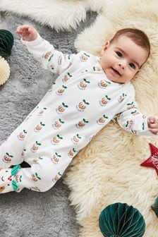 Jojo Maman Bébé Pudding Print Zip Baby Sleepsuit (494455) | NT$980