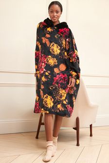 Black Floral Oversized Blanket Hoodie (494551) | 51 €