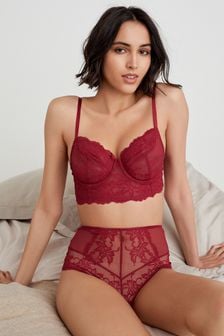 Red/Tan Non Pad Lace Full Cup Longline Bras 2 Pack (494926) | €6