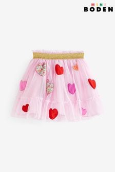 Boden Red Heart Tulle Appliqué Skirt (495121) | €55 - €62