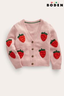 Boden Fun Strawberry Crochet Cardigan