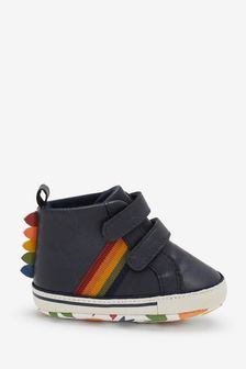 Navy Rainbow Pram Two Strap Baby Boots (0-24mths) (495762) | kr100 - kr113