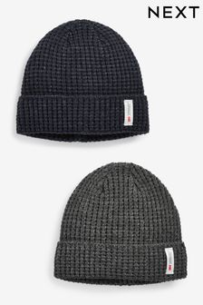 Navy Blue/Grey Thinsulate™ Beanie Hats 2 Pack (495889) | AED58