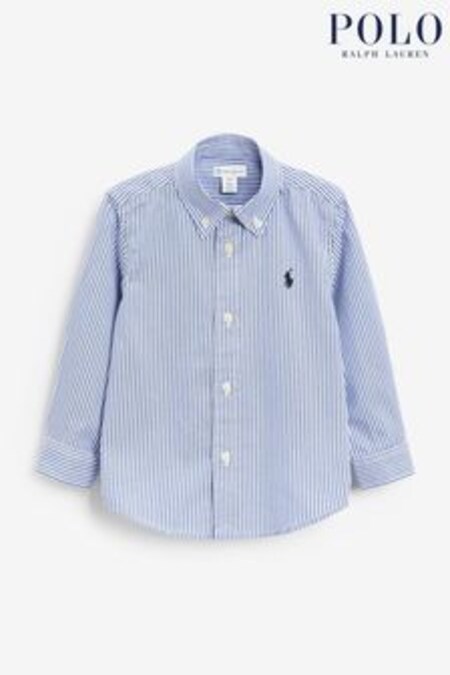 Camisa Oxford de rayas en azul/blanco de bebé de Polo Ralph Lauren (496457) | 68 €