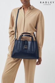 Bolso de mano en azul medio de efecto cocodrilo con cremallera superior Sloane Street de Radley London (496479) | 395 €