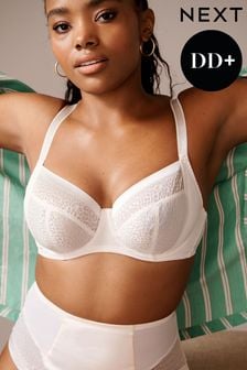 Cream DD+ Non Pad Balcony Smoothing Animal Mesh Underwired Side Support Bra (496727) | LEI 139