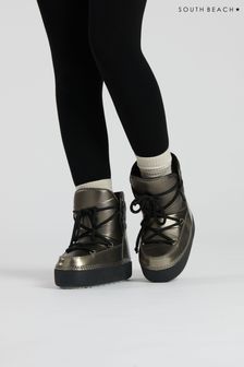 South Beach Green Metallic Padded Snow Boots (497095) | kr636