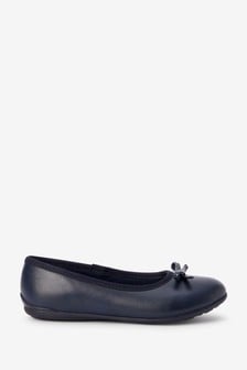 Navy Standard Fit (F) School Leather Ballet Shoes (497273) | €15 - €20