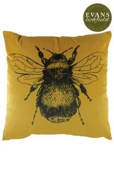 Evans Lichfield Gold Gold Bee Velvet Polyester Filled Cushion (497486) | AED94