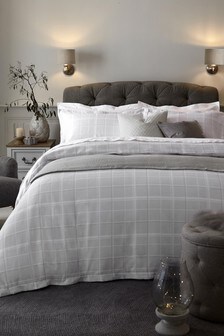 Light Grey 100% Brushed Cotton Collection Luxe Duvet Cover and Pillowcase Set