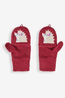 JoJo Maman Bébé Girls' Hedgehog Embroidered Gloves