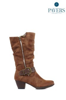 Pavers Tan Ladies Lightweight Calf Boots With Buckle (499569) | 60 €