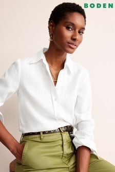 Boden White Sienna 100% Linen Shirt (499571) | $111