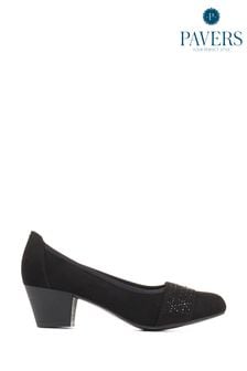 Pavers Ladies Court Smart Black Shoes (4DR815) | ₪ 176