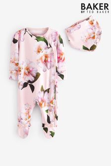 Baker by Ted Baker Floral Sleepsuit and Bib Set (4JQ408) | AED144 - AED156