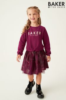Baker by Ted Baker Plum Purple Burgandy Mockable Dress (4NV949) | AED207 - AED245