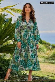 Платье-рубашка с тропическим принтом (4VT701) | €55