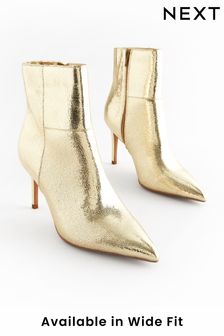 Gold Forever Comfort® Point Toe Heeled Ankle Boots (4WL780) | €28
