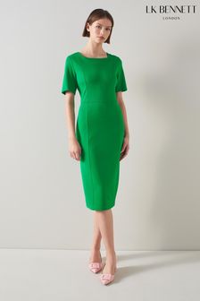 LK Bennett Green Sienna Lenzing™ Ecovero™ Viscose Blend Shift Dress (500037) | €99