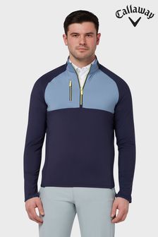 Callaway Apparel Mens Blue Golf Colourblock Chev Printed Pullover Jumper (500229) | €77