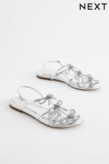 Silver Regular/Wide Fit Forever Comfort ® Bow Slingback Sandals (500840) | MYR 127