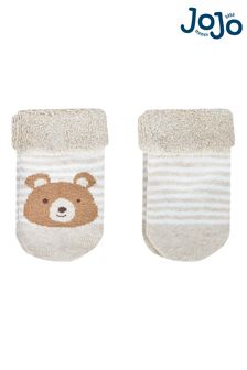 Oso natural - Pack de 2 pares de calcetines para bebé de Jojo Maman Bébé (501068) | 9 €