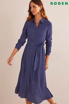 Boden Blue Kate Midi Shirt Dress (501158) | $166