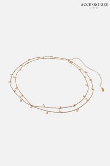 Accessorize White Crystal Drop Layered Belly Chain (501163) | €25