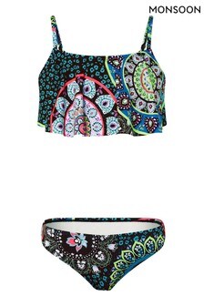 Ensemble Monsoon noir à volant et imprimé bandana