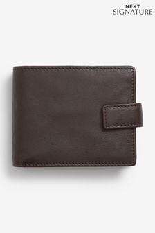 Коричневый - Коллекционный вместительный бумажник из итальянской кожи (501730) | €36