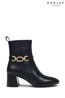 Radley London Cavendish Close Chunky Chain Ankle Black Boots