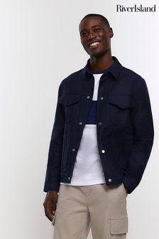 River Island Blue Linen Blend Western Jacket (502068) | €38