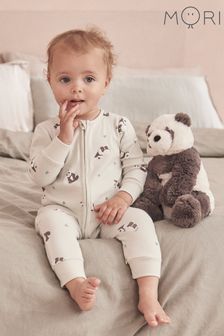 Mori Organic Cotton & Bamboo Clever Zip Up Sleepsuit (502492) | NT$1,540