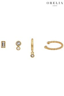 Orelia London Ensemble de poignets et de poignets en cristal plaqué or, oreilles de perles (502672) | €16