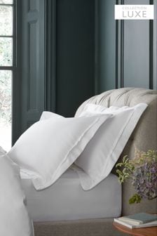 Set of 2 White Collection Luxe 1000 Thread Count 100% Cotton Sateen Pillowcases (502921) | INR 3,556 - INR 4,064
