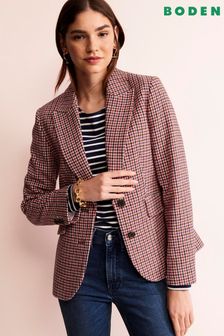 Boden Red The Marylebone Checked Blazer (502946) | AED527
