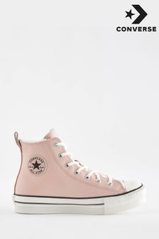 Converse Pink Youth Fleece Lined Platform Lift Trainers (502959) | kr1 100