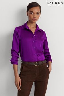 Пурпурная атласная рубашка с подвеской Lauren Ralph Lauren (503156) | €99