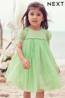 Green Mesh Party Dress (3mths-7yrs) (503941) | Kč570 - Kč720