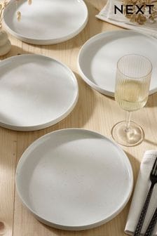 Cream Hayden Speckle Dinnerware Set of 4 Dinner Plates (504128) | $62