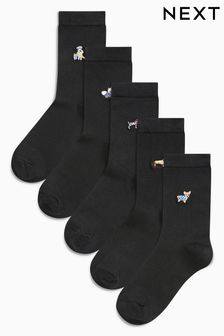 Dog Motif Ankle Socks Five Pack (504490) | €15.50