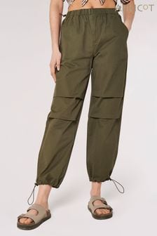 Apricot Khaki Green Pleat-Tie Simple Cargo Trousers (504579) | €21.50