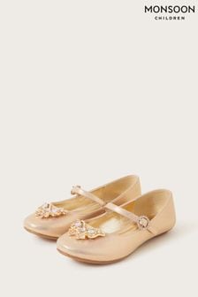 Monsoon Jewel Butterfly Shimmer Ballerinas Flats