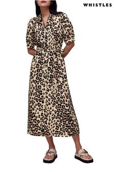 Whistles Animal Painted Leopard Midi Dress (505191) | €102