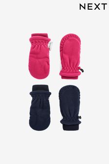 Pink/Navy Thermal Fleece Mitts 2 Pack (3mths-6yrs) (505786) | €11 - €13