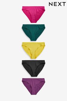 Purple/Green/Yellow/Black/Pink High Leg Microfibre Knickers 5 Pack (505892) | 21 €