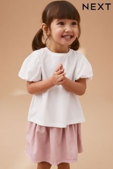 White Puff Short Sleeve 100% Cotton T-Shirt (3mths-7yrs) (505968) | $10 - $14